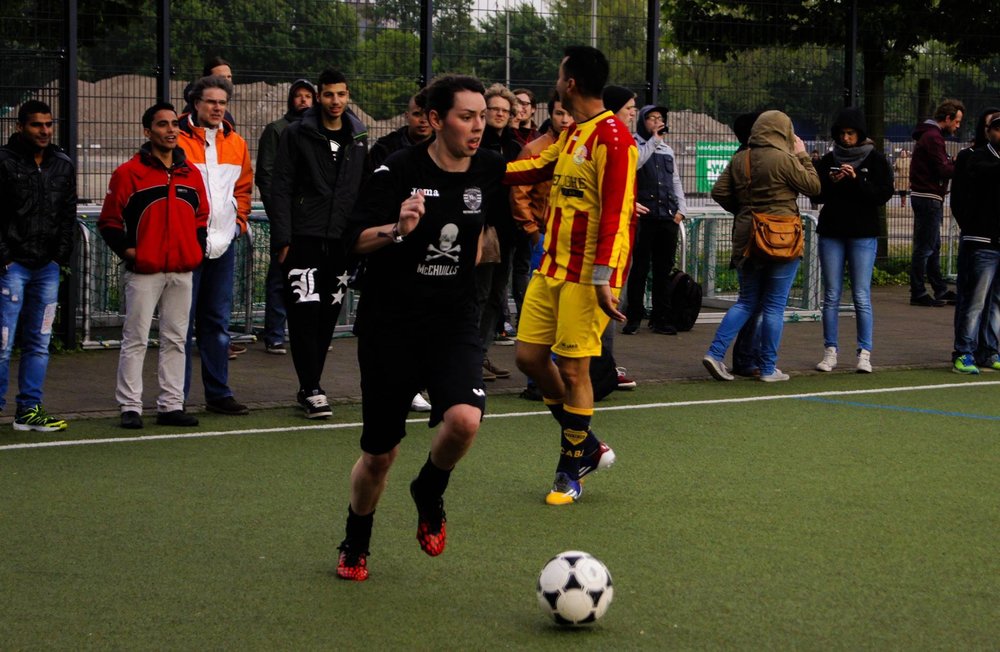 Playing against FC Lampedusa St Pauli in Hamburg in May 2015.