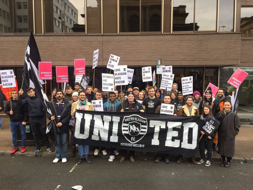 On the streets, as well as on the pitch! One of many anti-discrimination events that United Glasgow FC has attended!
